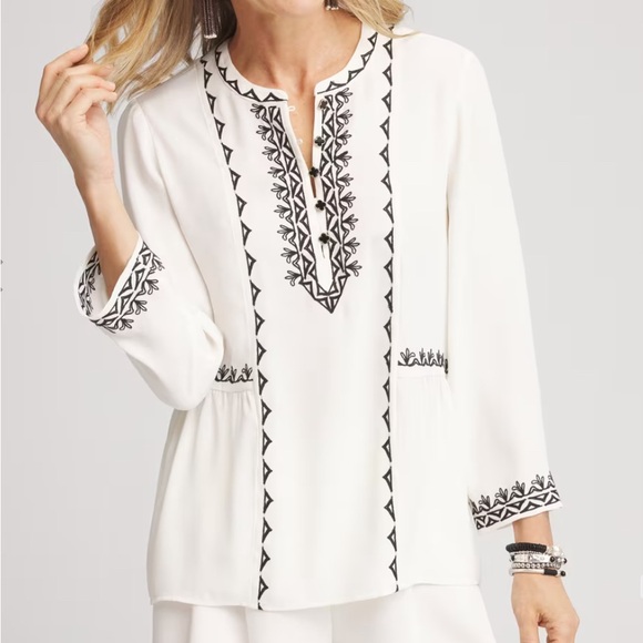 Satin Embroidered Blouse - Picture 1 of 3